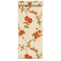 Dutch Wallcoverings Vliesbehang Fabric Touch flower - rood - 10,05m x 53cm