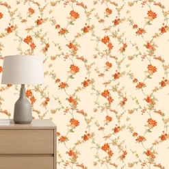 Dutch Wallcoverings Vliesbehang Fabric Touch flower - rood - 10,05m x 53cm
