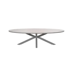 Edison tafel ovaal - 280x140 cm -taupe -light teak Vironwood