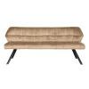 Eetkamerbank Lino Velvet Stof Champagne 180 cm Geblokt