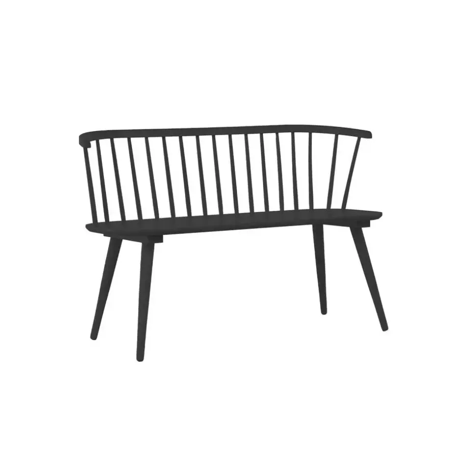 Eetkamerbank Zwart Rubberhout - 120x49x77cm - Bobby