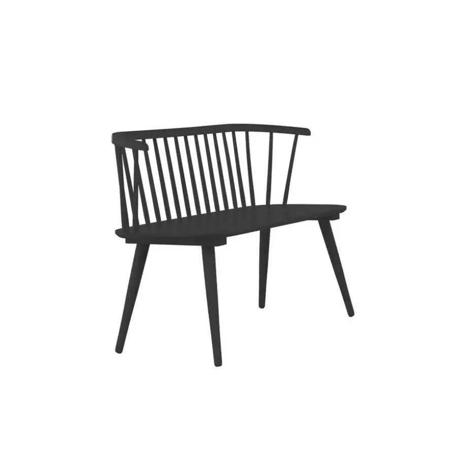 Eetkamerbank Zwart Rubberhout - 120x49x77cm - Bobby