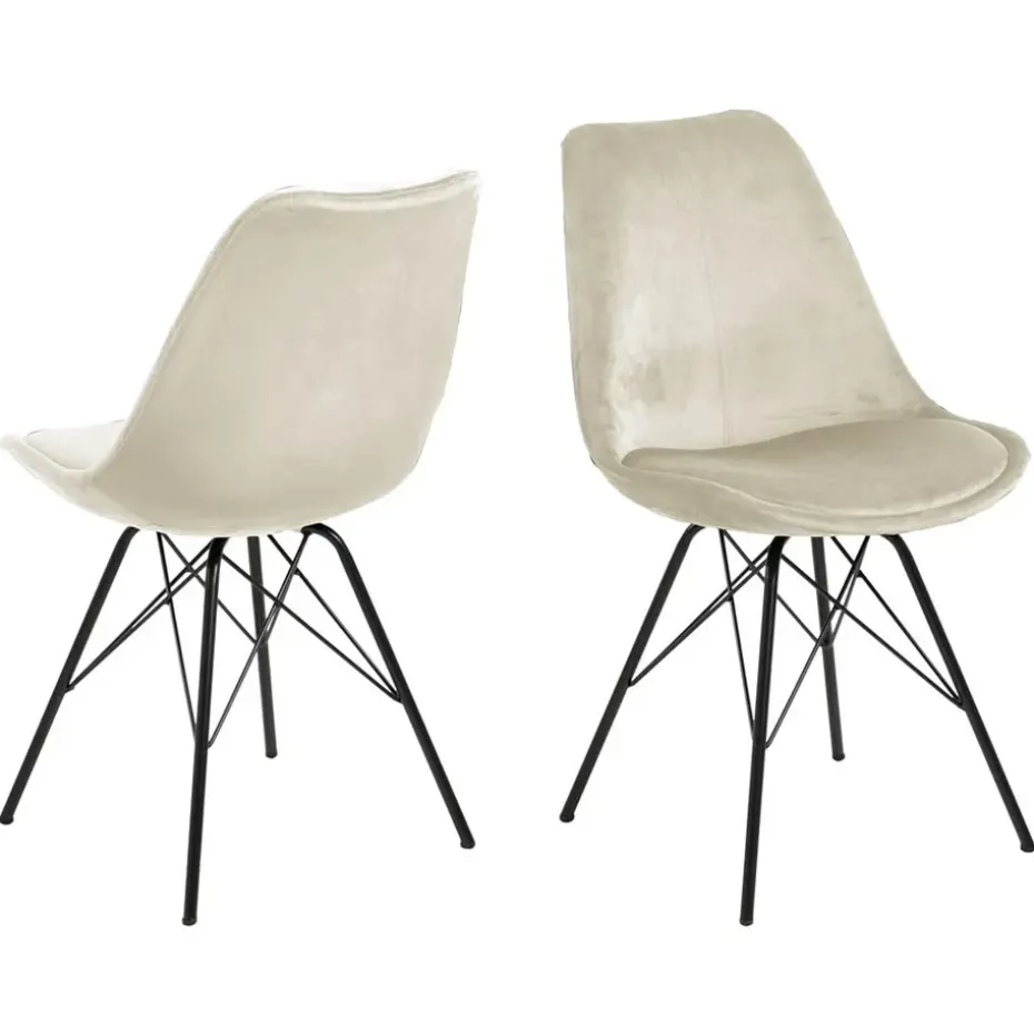 Eetkamerstoel Bonn (2 stuks) - velvet - zand