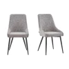 Eetkamerstoelen set van 2 - Oscar - Bruin - Stof