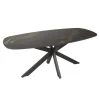 Eettafel - Deens Ovaal 180cm - Zwart Keramiek - Ceramic Fossil