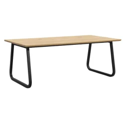 Eettafel Brigitte rechthoekig - naturel/zwart - 180x90 cm