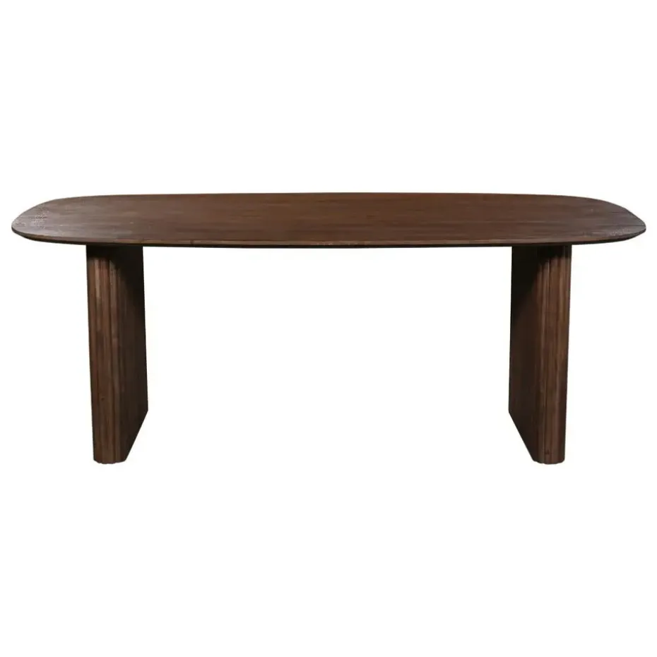 Eettafel Deens Ovaal - Donkerbruin Mangohout - 240x100x76cm - Juro
