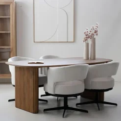 Eettafel Deens Ovaal - Naturel Mangohout - 240x100x76cm - Juro