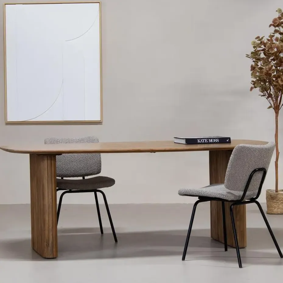 Eettafel Deens Ovaal - Naturel Mangohout - 240x100x76cm - Juro