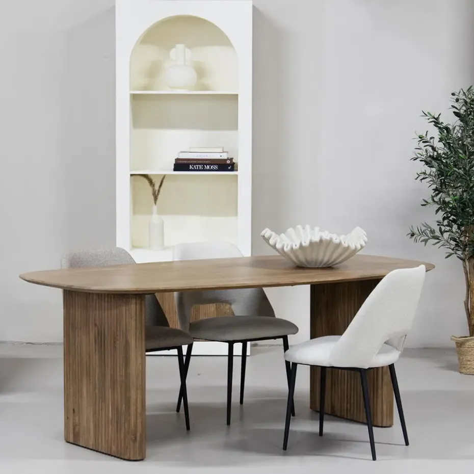 Eettafel Deens Ovaal - Naturel Mangohout - 200x100x75cm - Dai