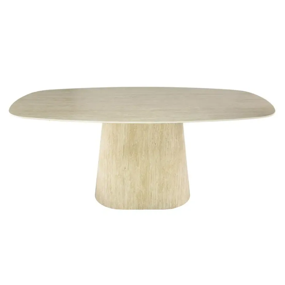 Eettafel Deens Ovaal - Travertin - 180x90x76cm - Centro