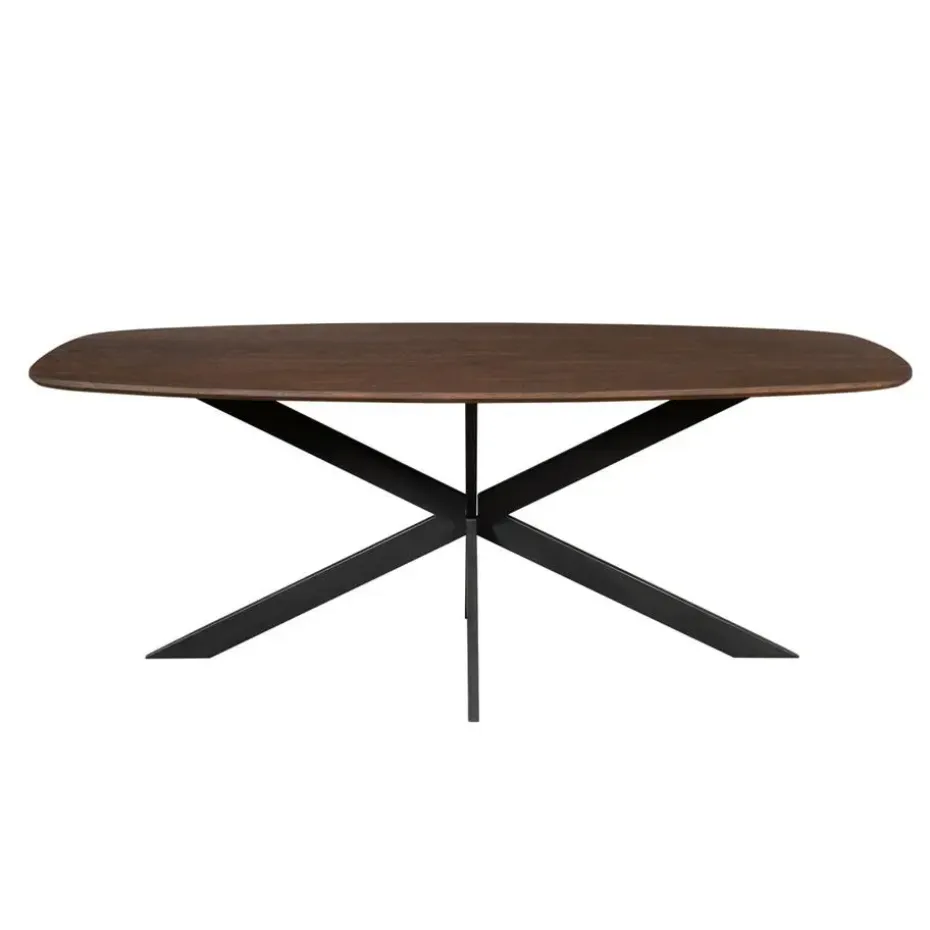 Eettafel Deens Ovaal Bruin Hout - 180x90x76cm - Ferris