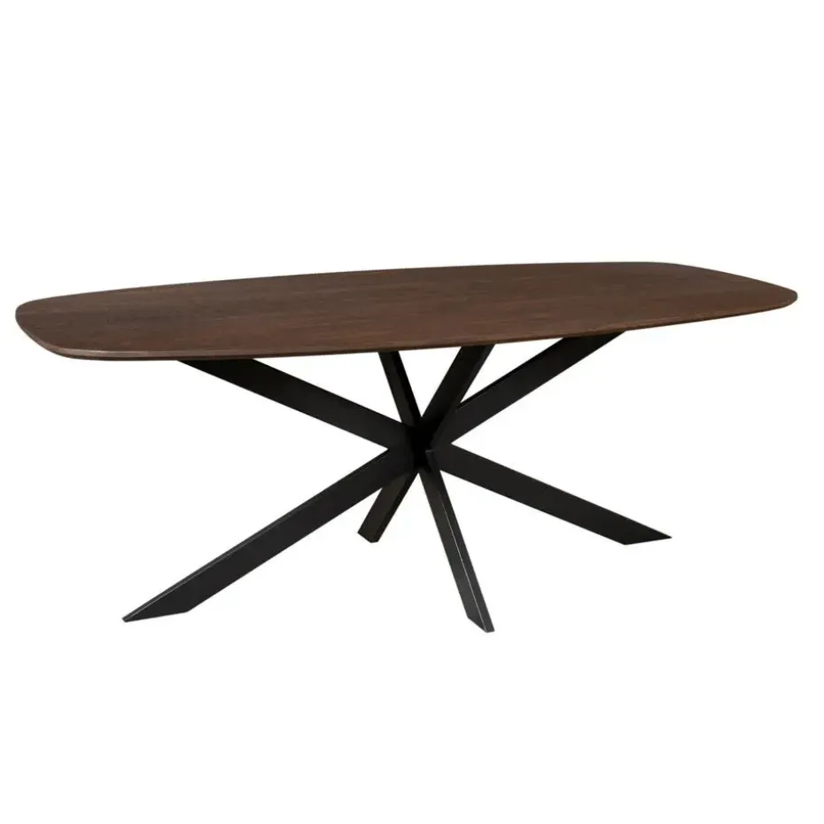 Eettafel Deens Ovaal Bruin Hout - 180x90x76cm - Ferris