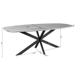 Eettafel Deens Ovaal Bruin Hout - 180x90x76cm - Ferris
