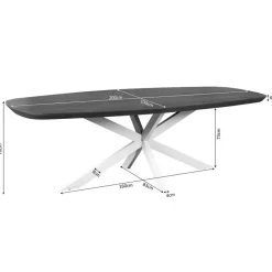 Eettafel Deens Ovaal Naturel Hout - 200x100x76cm - Madison