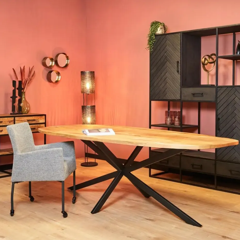 Eettafel Deens Ovaal Naturel - 200x100x76cm - Elegance