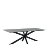 Eettafel Edin 170x90 cm marmerlook grijs - Stoneware - Grijs