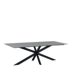 Eettafel Edin 170x90 cm marmerlook grijs - Stoneware - Grijs