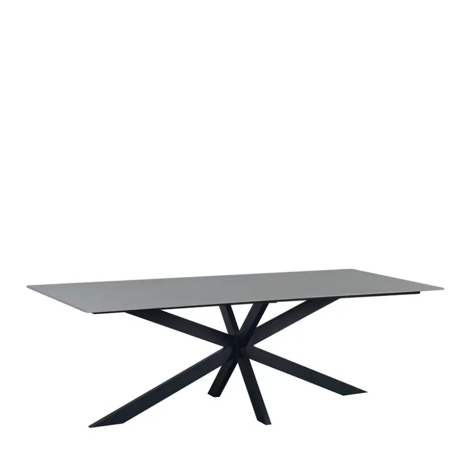 Eettafel Edin 170x90 cm marmerlook grijs - Stoneware - Grijs