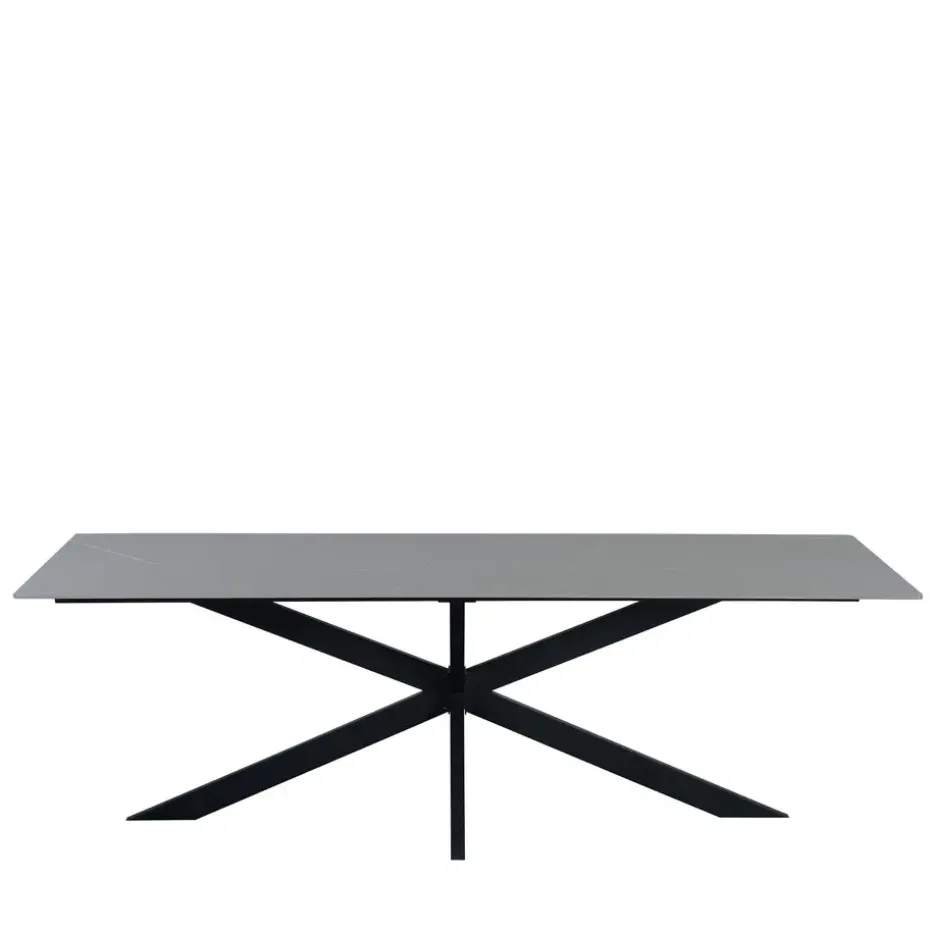 Eettafel Edin 170x90 cm marmerlook grijs - Stoneware - Grijs