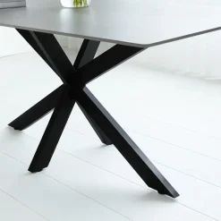 Eettafel Edin 230x100 cm marmerlook grijs - Stoneware - Grijs