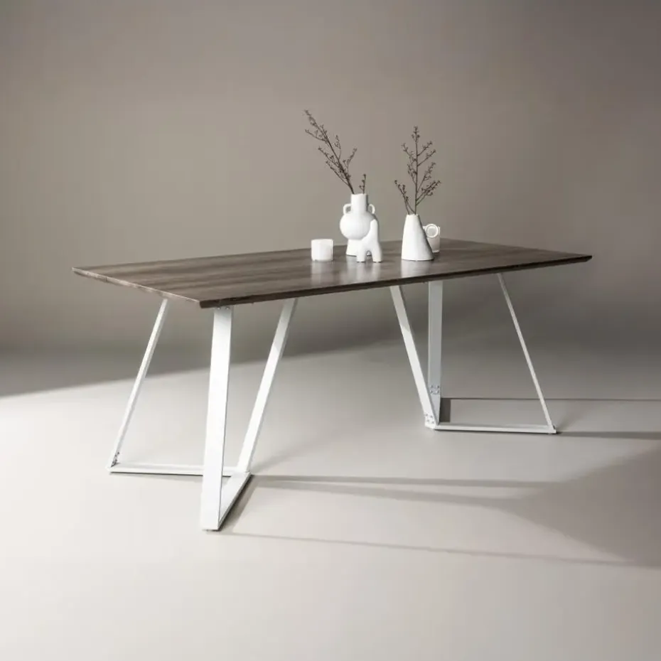 Eettafel Eiken Hout Wit - 180x90x75cm - Marina