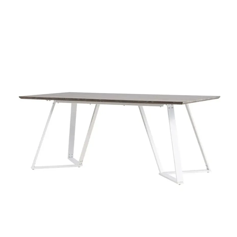 Eettafel Eiken Hout Wit - 180x90x75cm - Marina