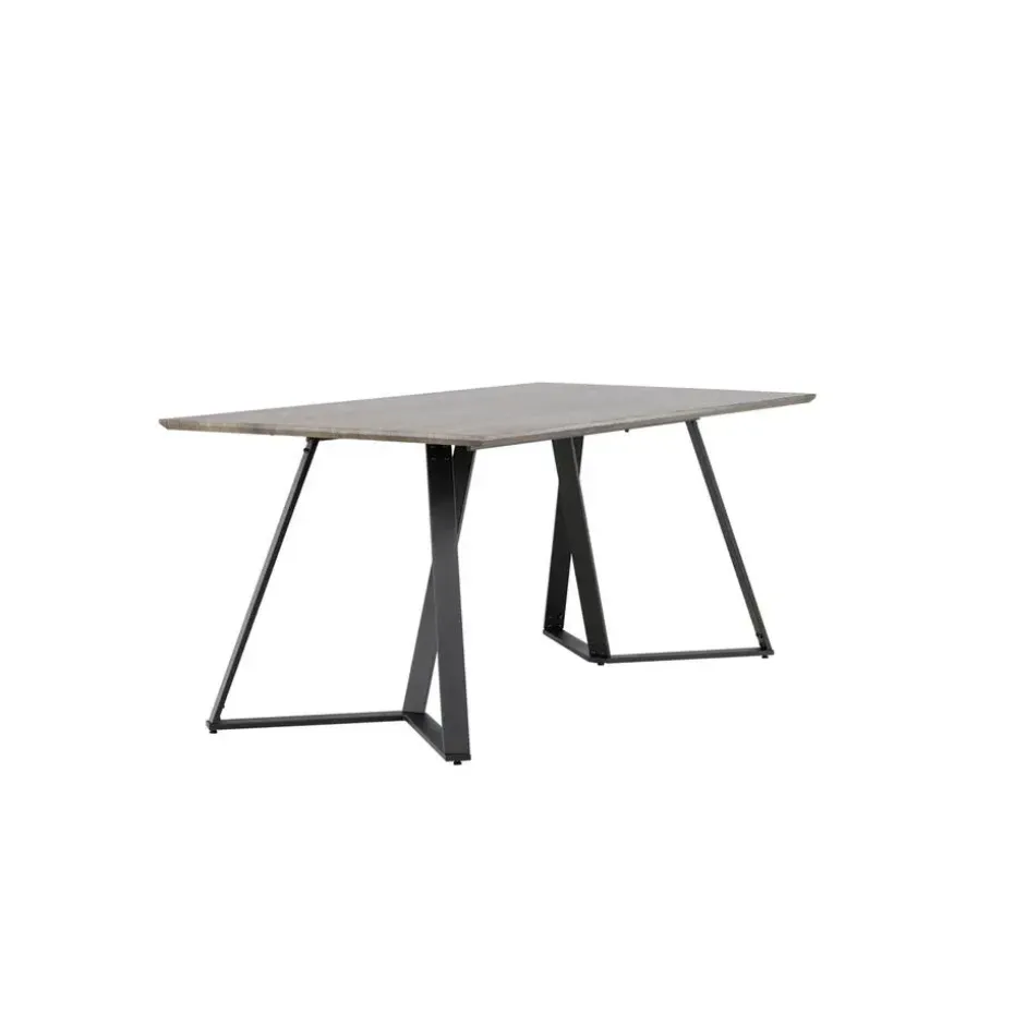 Eettafel Eiken Hout Zwart - 180x90x75cm - Marina