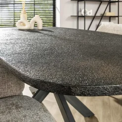 Eettafel Grijs Staal - 215x105x77cm - Metallic