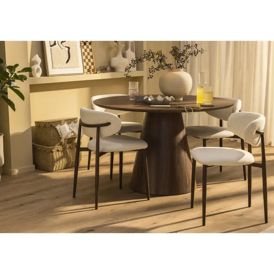 Eettafel Louis - walnoot - Ø120 cm
