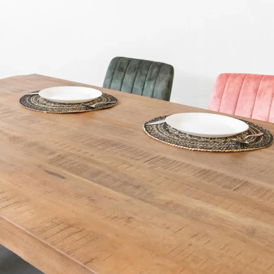 Eettafel Mangohout - 300x100x76cm - Metaal - Duncan
