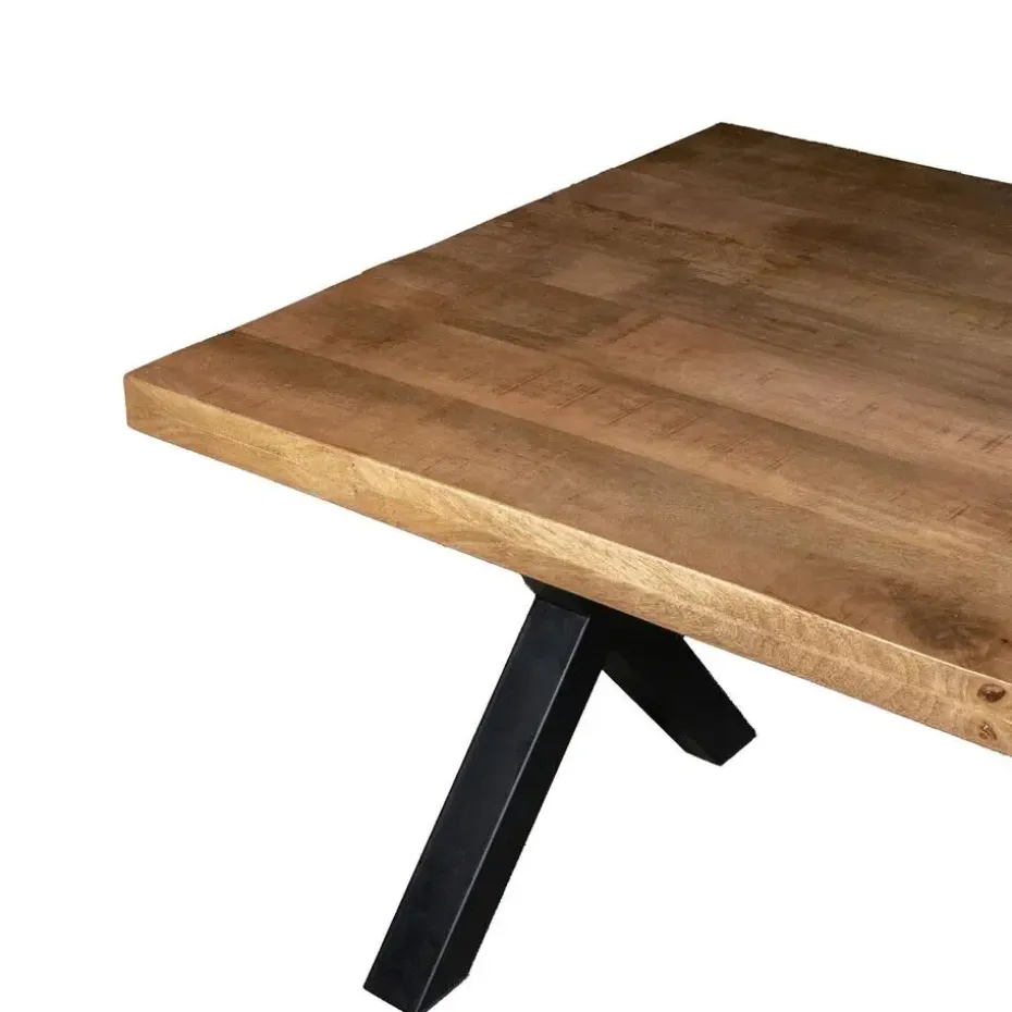 Eettafel Mangohout - 300x100x76cm - Metaal - Duncan