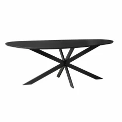 Eettafel Organisch Zwart Hout - 180x84x76cm - Cloud