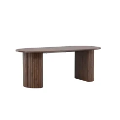 Eettafel Ovaal Bruin 200cm - Fineer - Scandinavisch - Tafel Härön