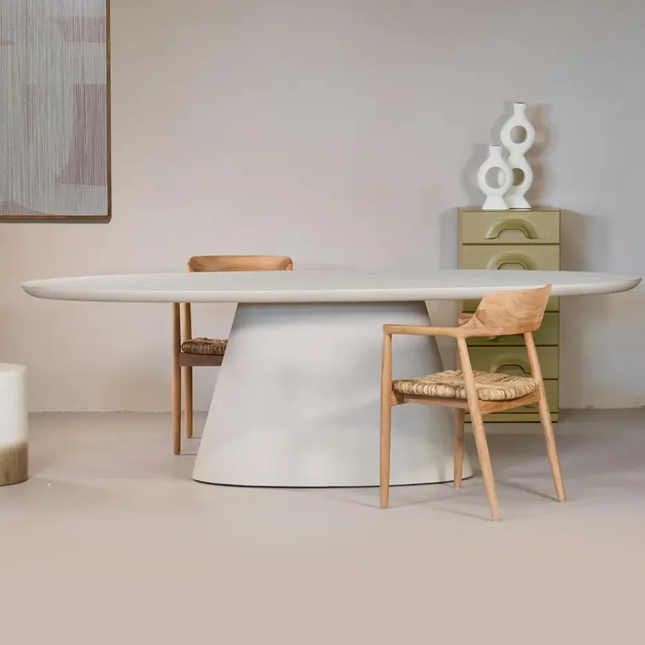 Eettafel Ovaal 200cm - Beige Eco Composiet - Cleo