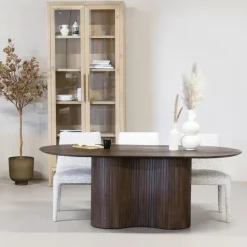 Eettafel Ovaal 240cm - Donkerbruin - Hout - Tafel Ava