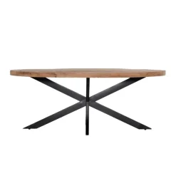 Eettafel Ovaal 240cm - Mangohout Naturel - Matrix-Poot - Mansour