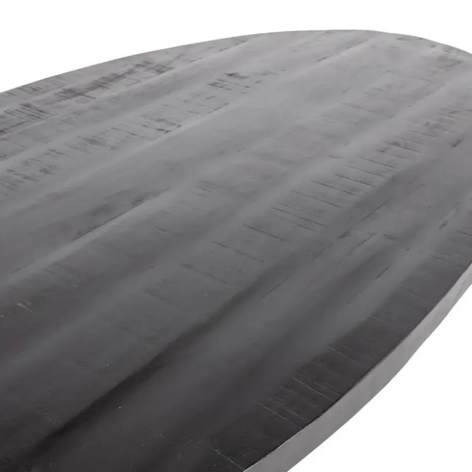 Eettafel Ovaal 200cm - Mangohout Zwart - Matrix-Poot - Mansour