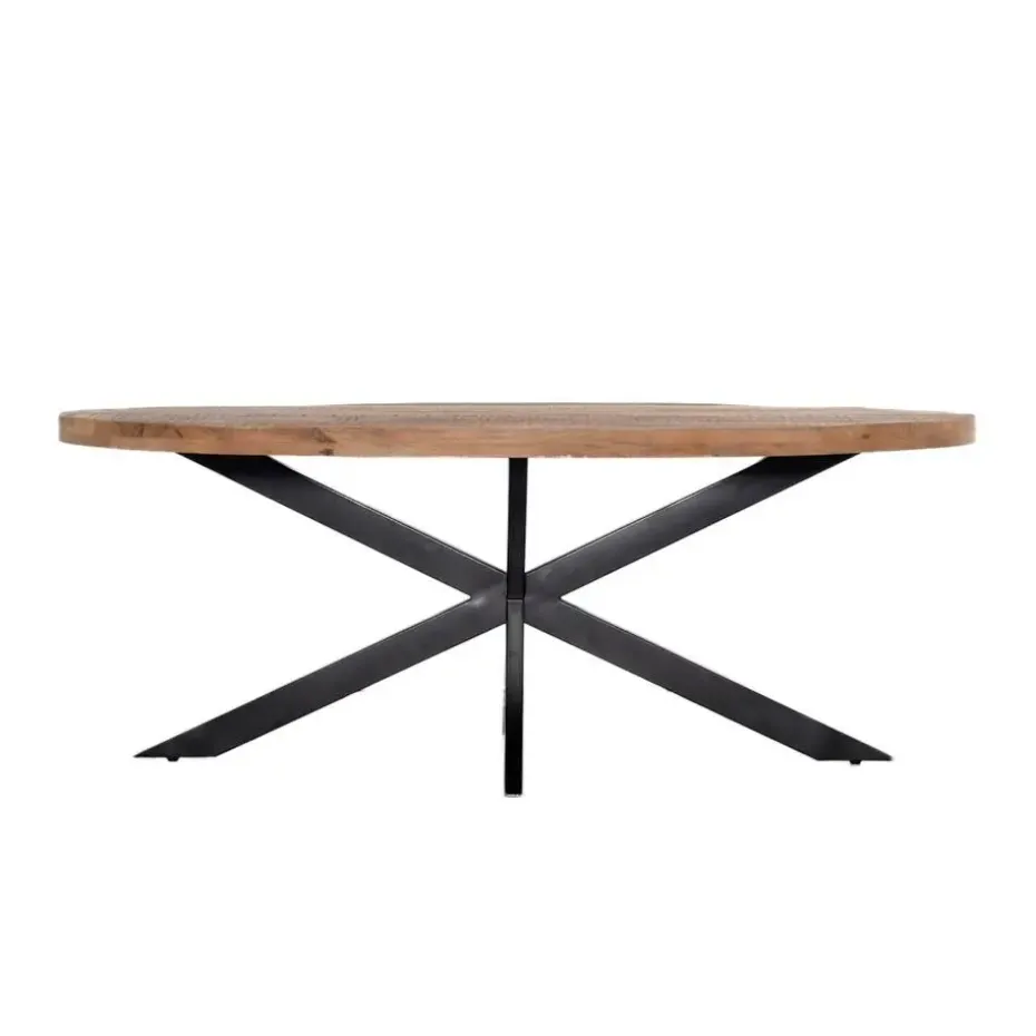 Eettafel Ovaal 160cm - Mangohout Naturel - Matrix-Poot - Mansour