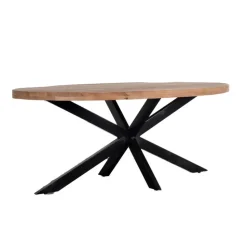 Eettafel Ovaal 160cm - Mangohout Naturel - Matrix-Poot - Mansour