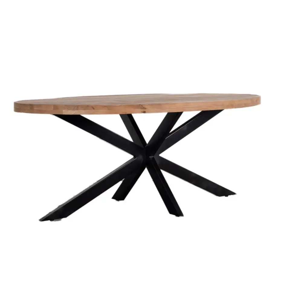 Eettafel Ovaal 160cm - Mangohout Naturel - Matrix-Poot - Mansour