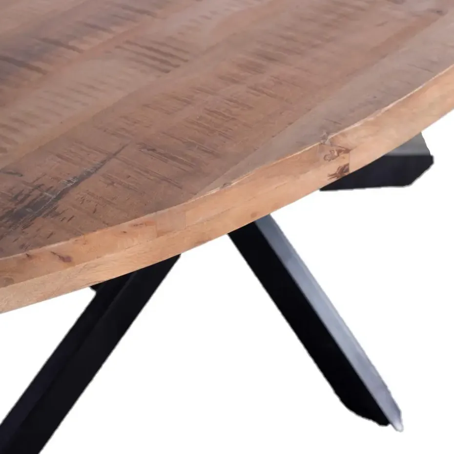 Eettafel Ovaal 160cm - Mangohout Naturel - Matrix-Poot - Mansour
