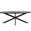 Eettafel Ovaal 220cm - Mangohout Zwart - Matrix-Poot - Mansour