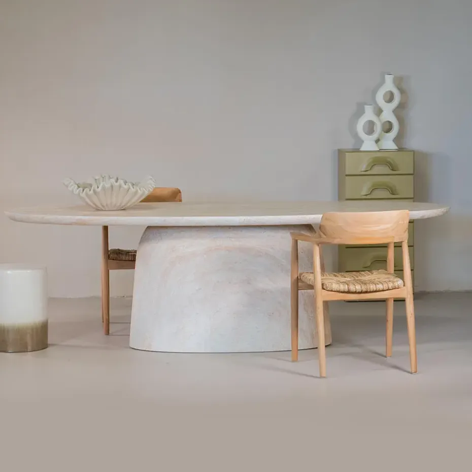Eettafel Ovaal 200cm - Naturel Betonlook - Myrna