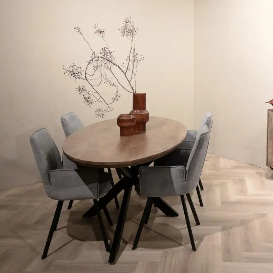 Eettafel Ovaal 180cm - Naturel Mangohout - Matrix-poot - Jesper