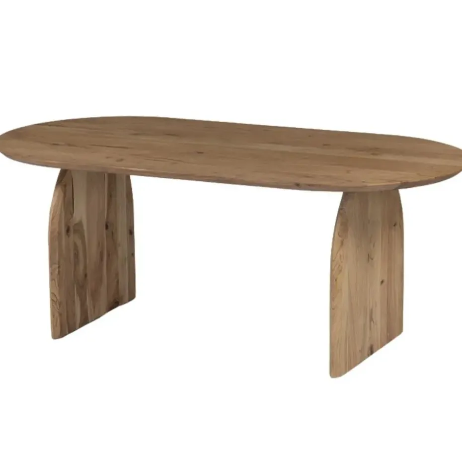 Eettafel Ovaal 200cm - Naturel - Mangohout - Eettafel Daan