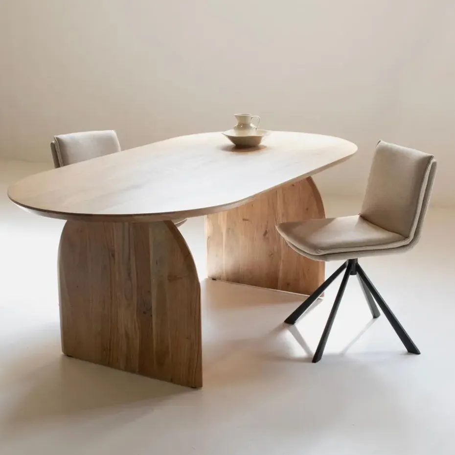 Eettafel Ovaal 200cm - Naturel - Mangohout - Eettafel Daan