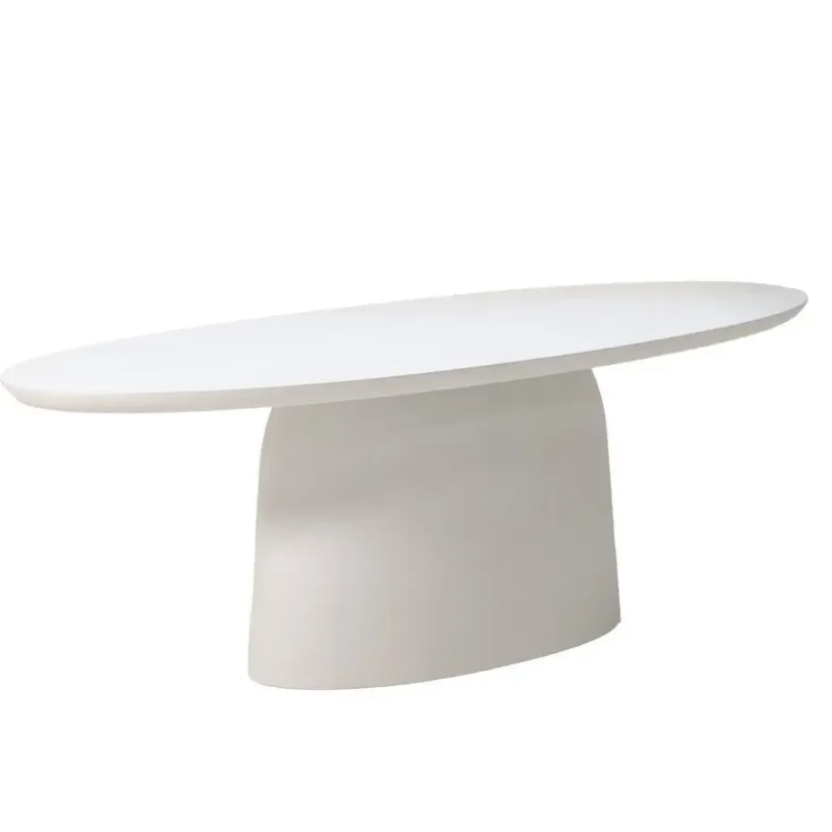 Eettafel Ovaal 200cm - Wit Betonlook - Myrna