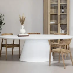 Eettafel Ovaal 300cm - Wit Eco Composiet - Acryl Coating - Cleo