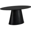 Eettafel Ovaal 160cm - Zwart Eikenhout - 4-6 Personen - Tango